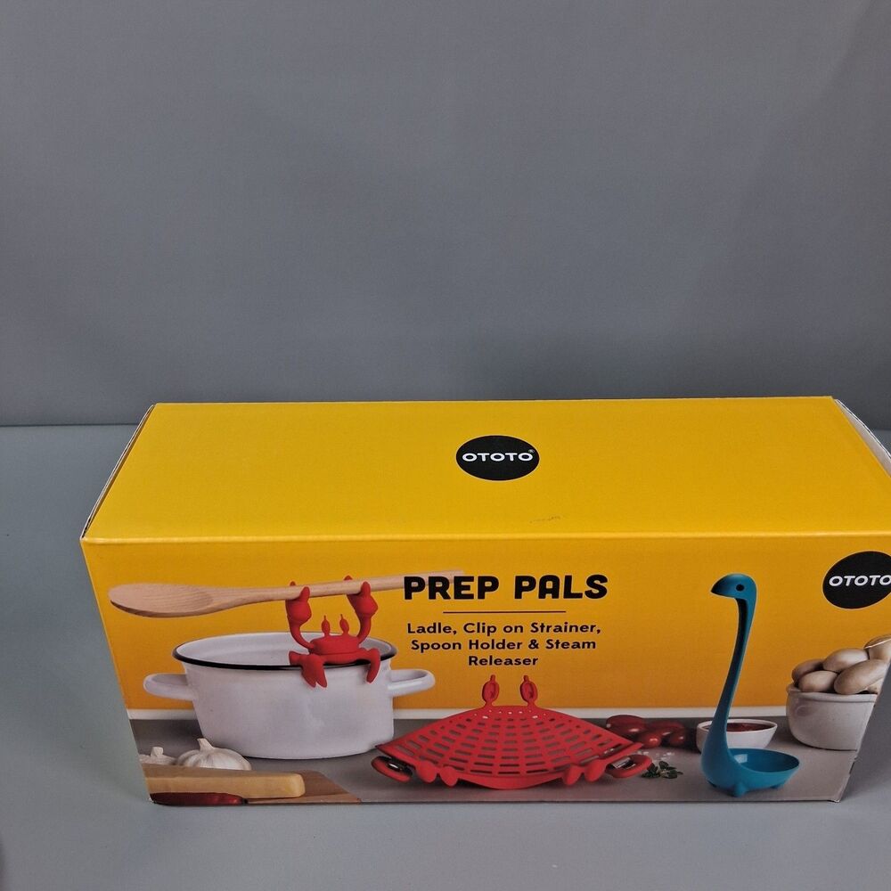 OTOTO Prep Pals Kitchen Set Nessie Ladle Red Tom the Crab Spoon Holder Strainer - Picture 6 of 7